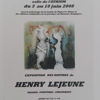 Affiche pour l'exposition des œuvres de Henry Lejeune , au Centre desmichel (Alpes de haute Provence) , du 3 au 10 juin 2008.